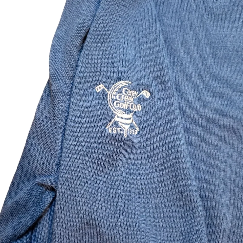 Cutter & Buck Merino Wool Blue 1/4 Zip Sweater Medium